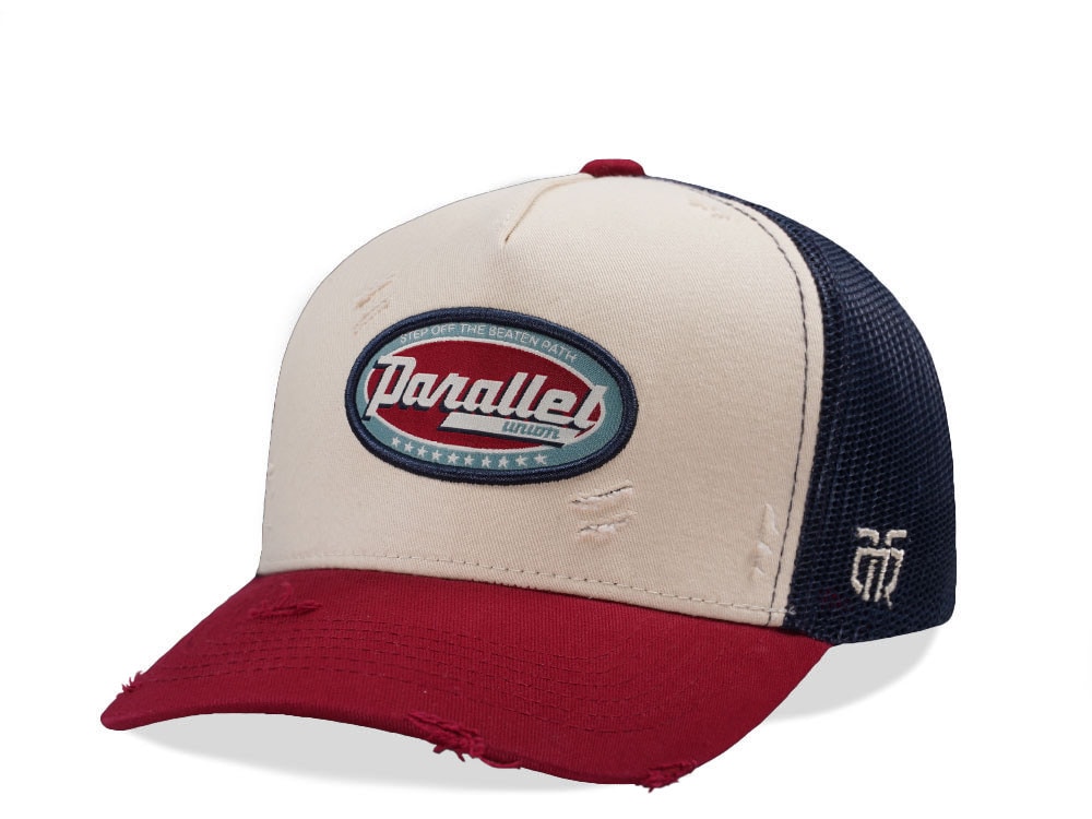 Parallel Union Oval Patch Stone Distressed Edition Trucker Snapback Casquette