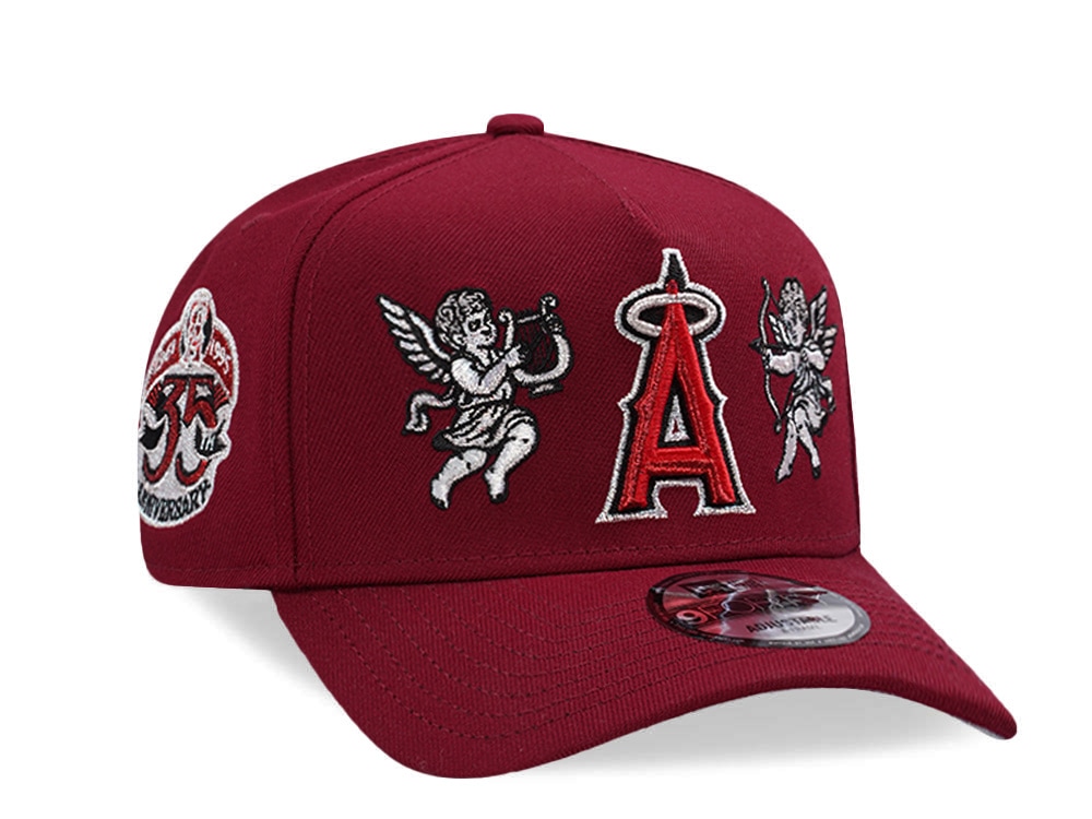 New Era Anaheim Angels 35th Anniversary Cupids Cardinal Red Prime Edition 9Forty A Frame Snapback Casquette