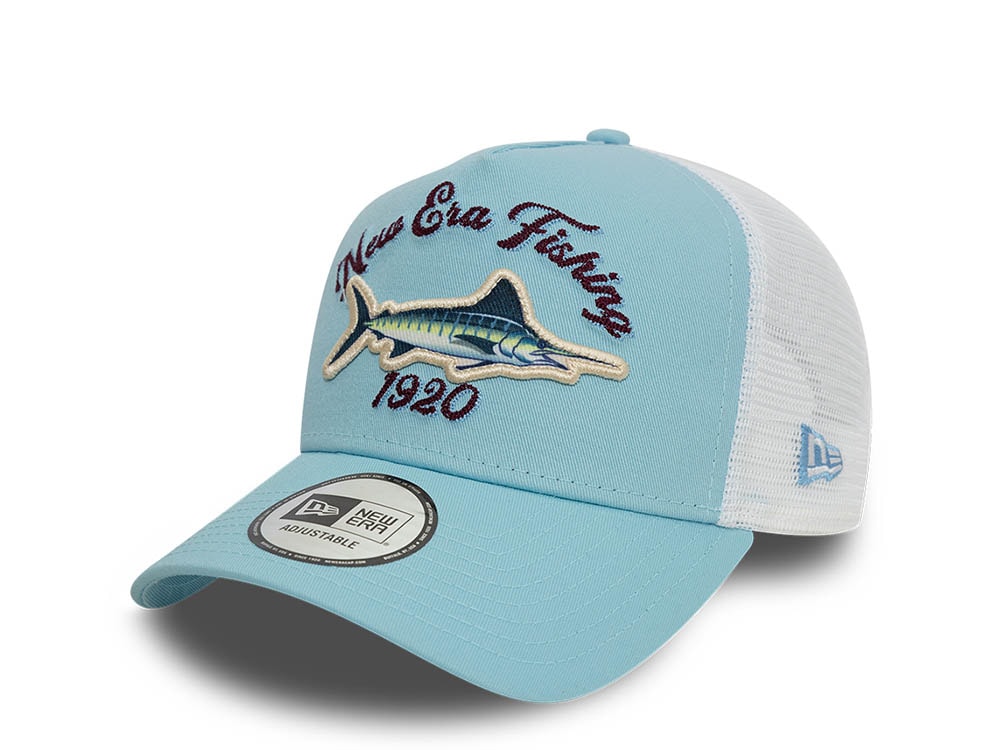 New Era Fishing Blue Trucker A Frame Snapback Casquette