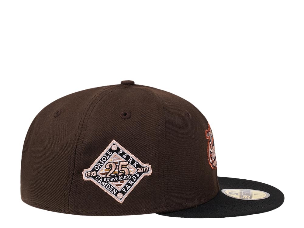 New Era Baltimore Orioles 25th Anniversary Coffee Peach Edition 59Fifty Fitted Casquette