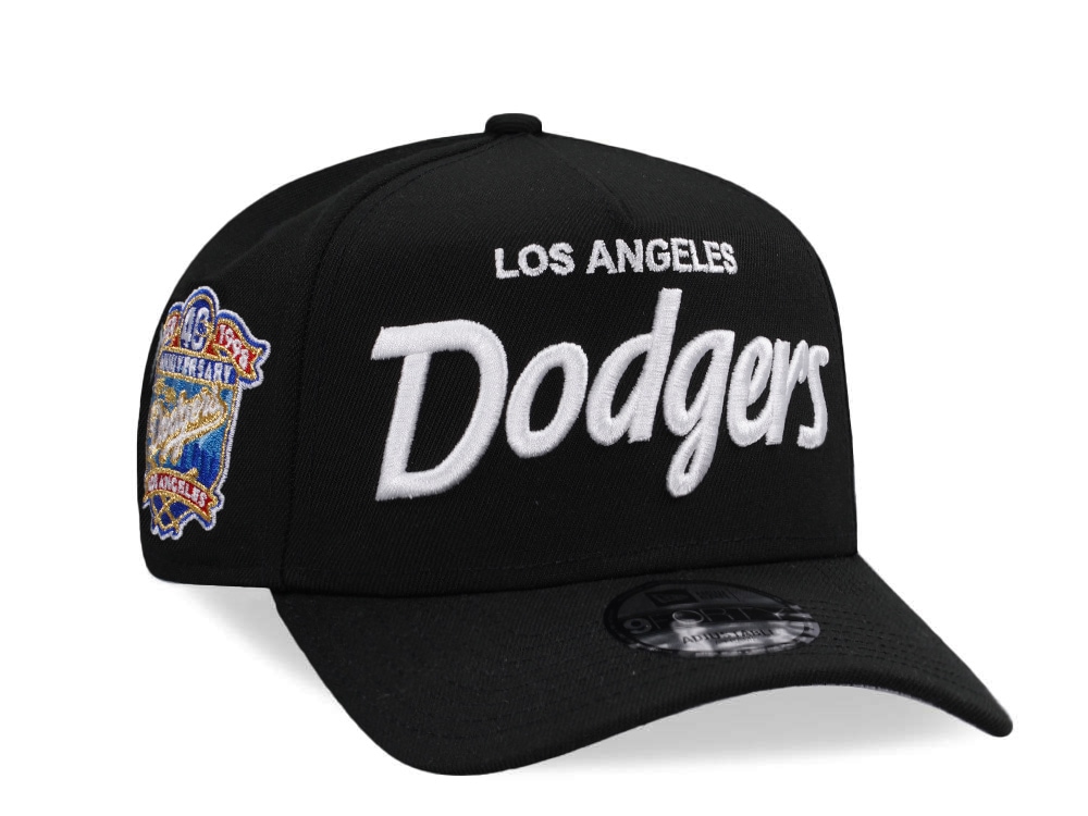 New Era Los Angeles Dodgers 40th Anniversary Black Script Edition 9Forty A Frame Snapback Casquette