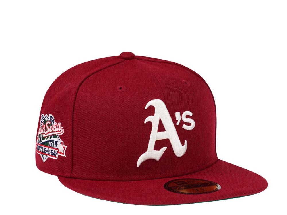 New Era Oakland Athletics World Series 1989 Smooth Red Throwback Edition 59Fifty Fitted Casquette
