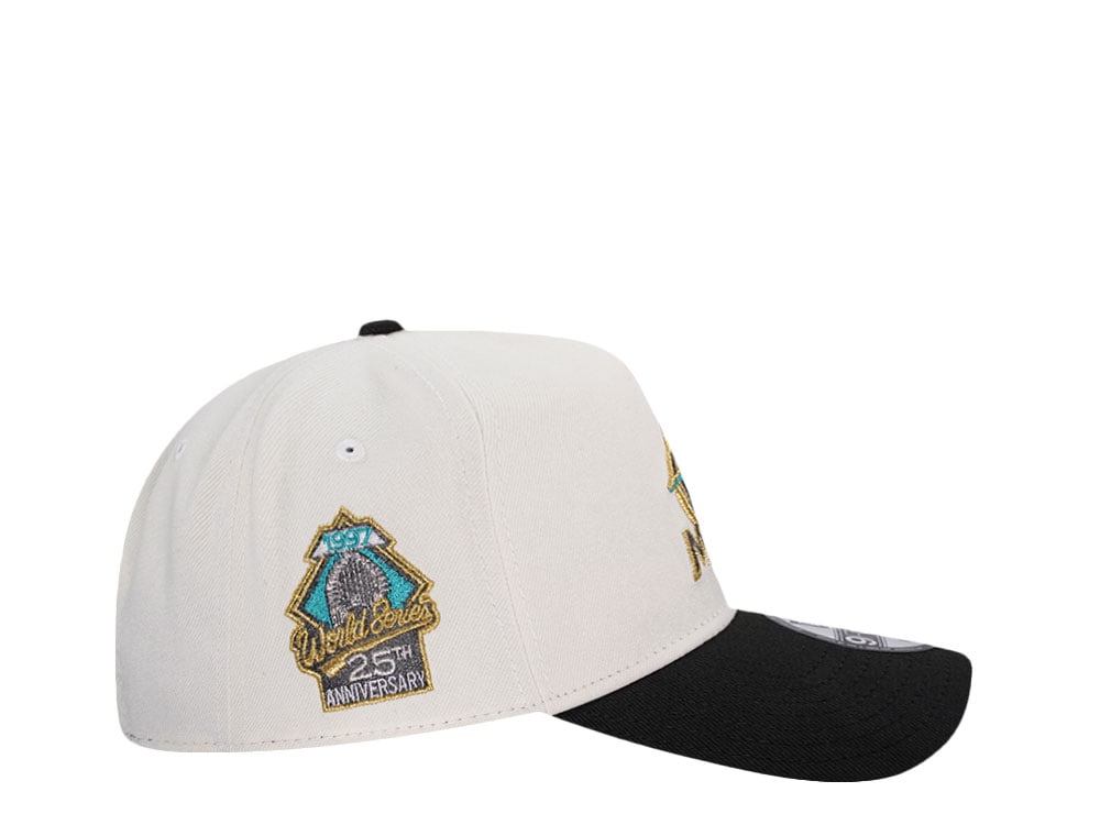 New Era Miami Marlins 25th Anniversary Chrome Gold Two Tone Edition 9Forty A Frame Snapback Casquette