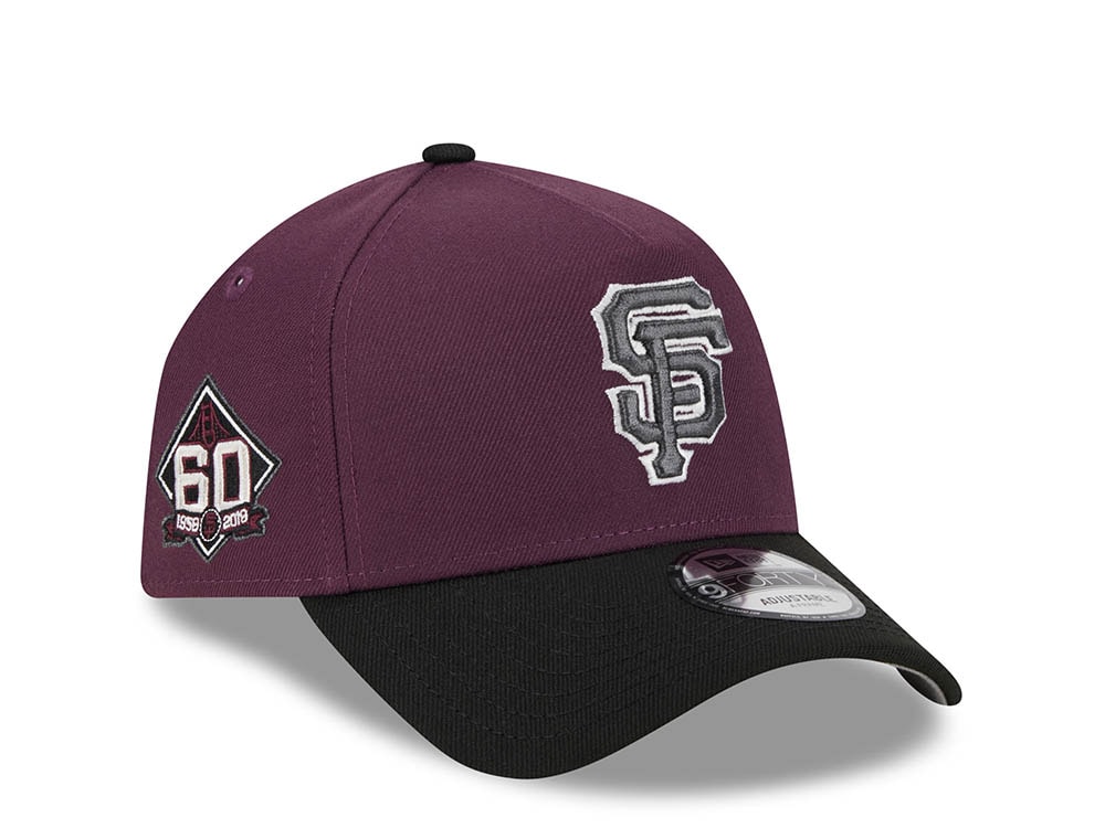 New Era San Francisco Giants 60th Anniversary Two Tone Plum 9Forty A Frame Snapback Casquette