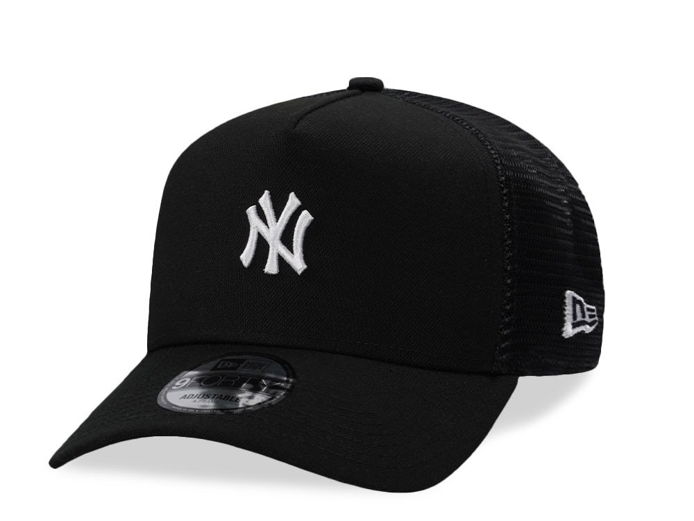 New Era New York Yankees Mini Logo Black Prime Edition 9Forty A Frame Trucker Snapback Casquette