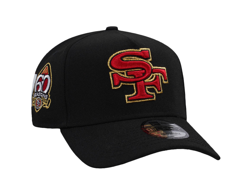 New Era San Francisco 49ers 60 Seasons Black Edition 9Forty A Frame Snapback Casquette
