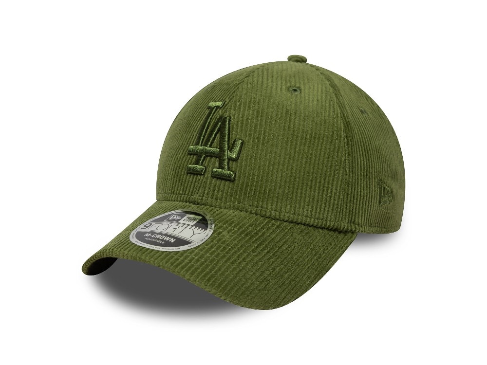 New Era Los Angeles Dodgers Green Corduroy 9Forty M Crown Snapback Casquette