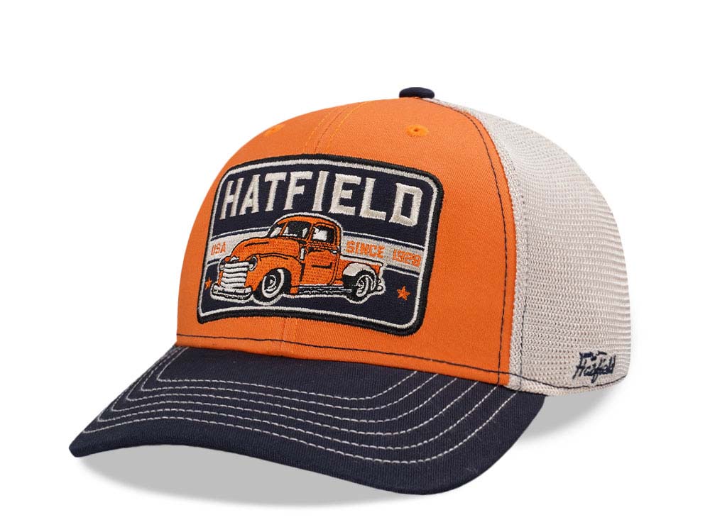 Hatfield Truck Orange Ivory Trucker Snapback Casquette