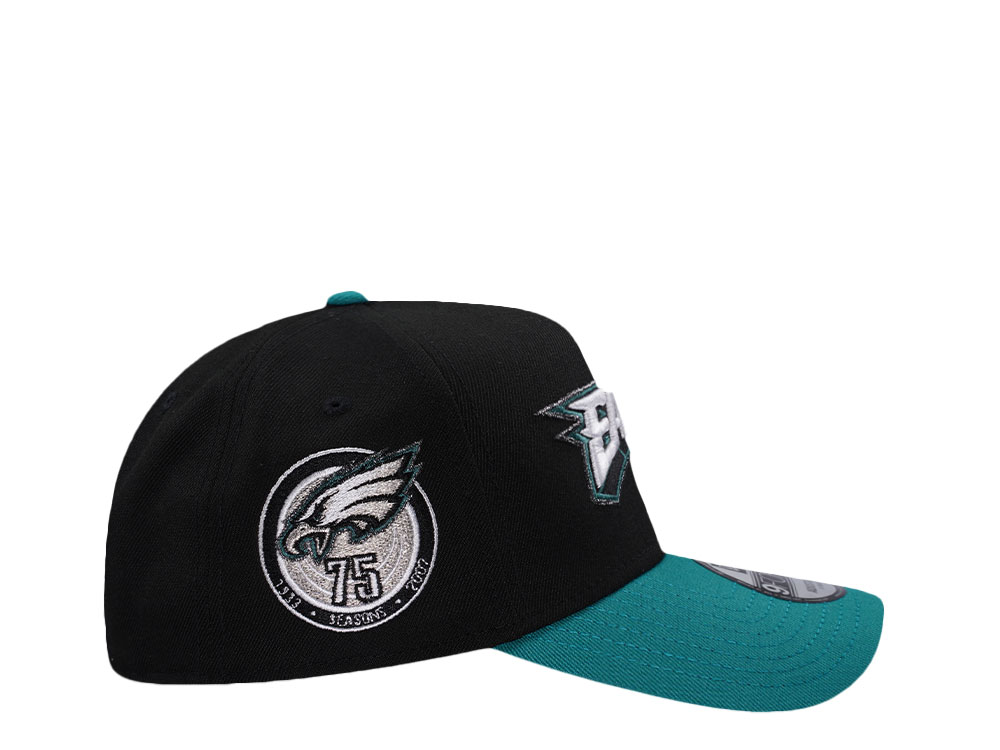 New Era Philadelphia Eagles 75th Anniversary Black Two Tone Edition 9Forty A Frame Snapback Casquette