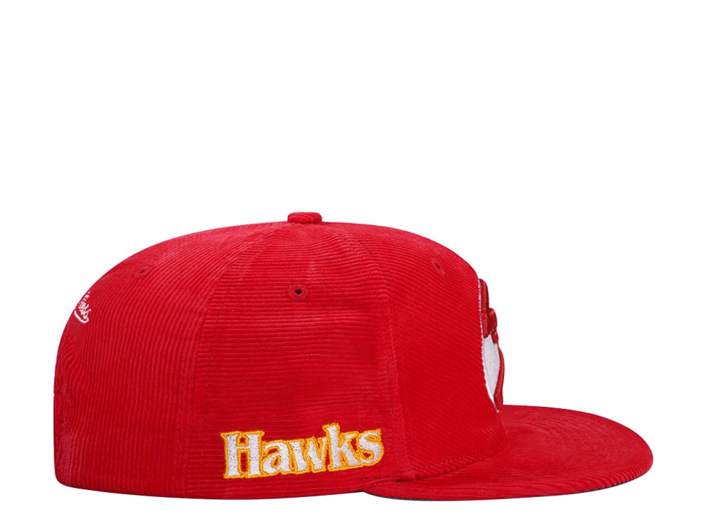 Mitchell & Ness Atlanta Hawks Red Cord Hardwood Classic Snapback Casquette