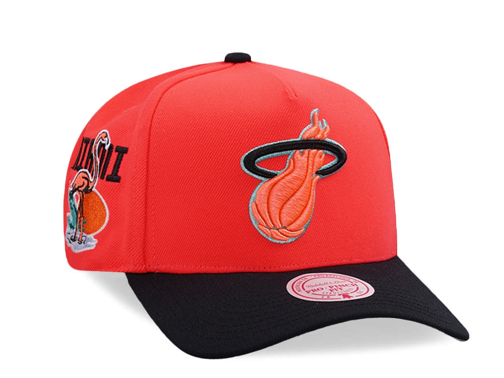 Mitchell & Ness Miami Heat NBA In The City Neon Orange Edition Pro Pinch Fit Snapback Casquette