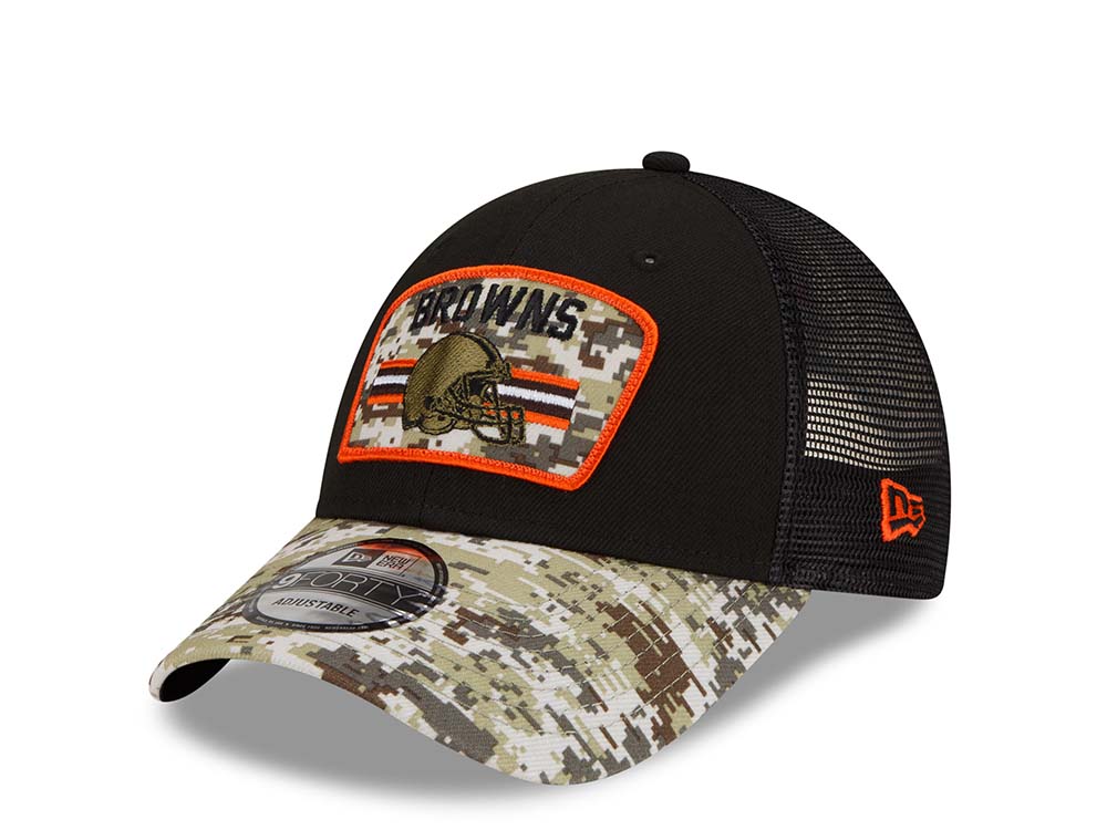 New Era Cleveland Browns Salute to Service 21 9Forty Trucker Snapback Casquette