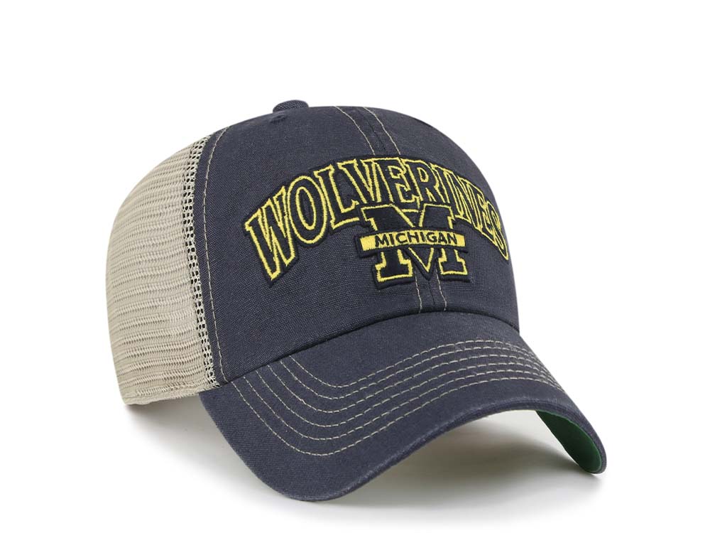 47Brand Michigan Wolverines Vintage Navy Trucker Clean Up Snapback Casquette