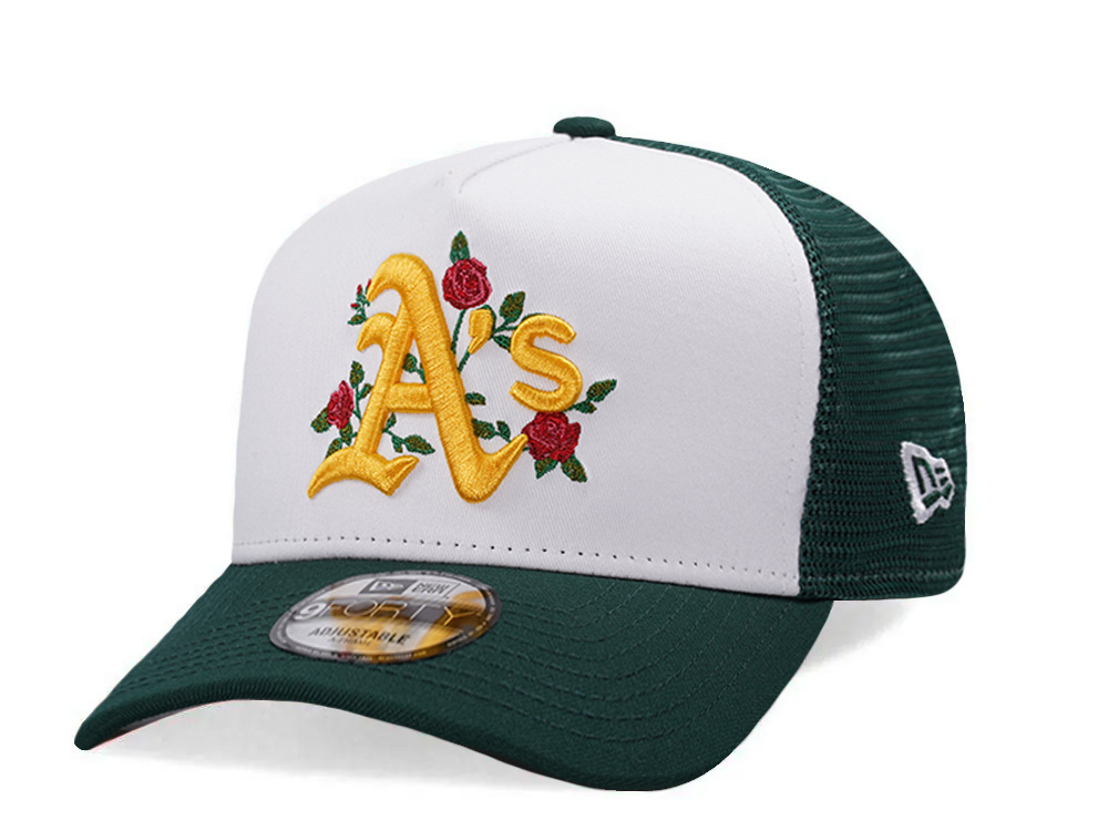 New Era Oakland Athletics Flower Chrome Two Tone Edition 9Forty A Frame Trucker Snapback Casquette