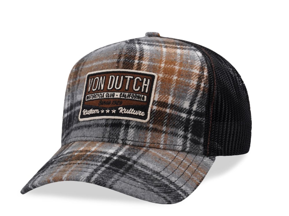 Von Dutch Flannel Patch Trucker Snapback Casquette