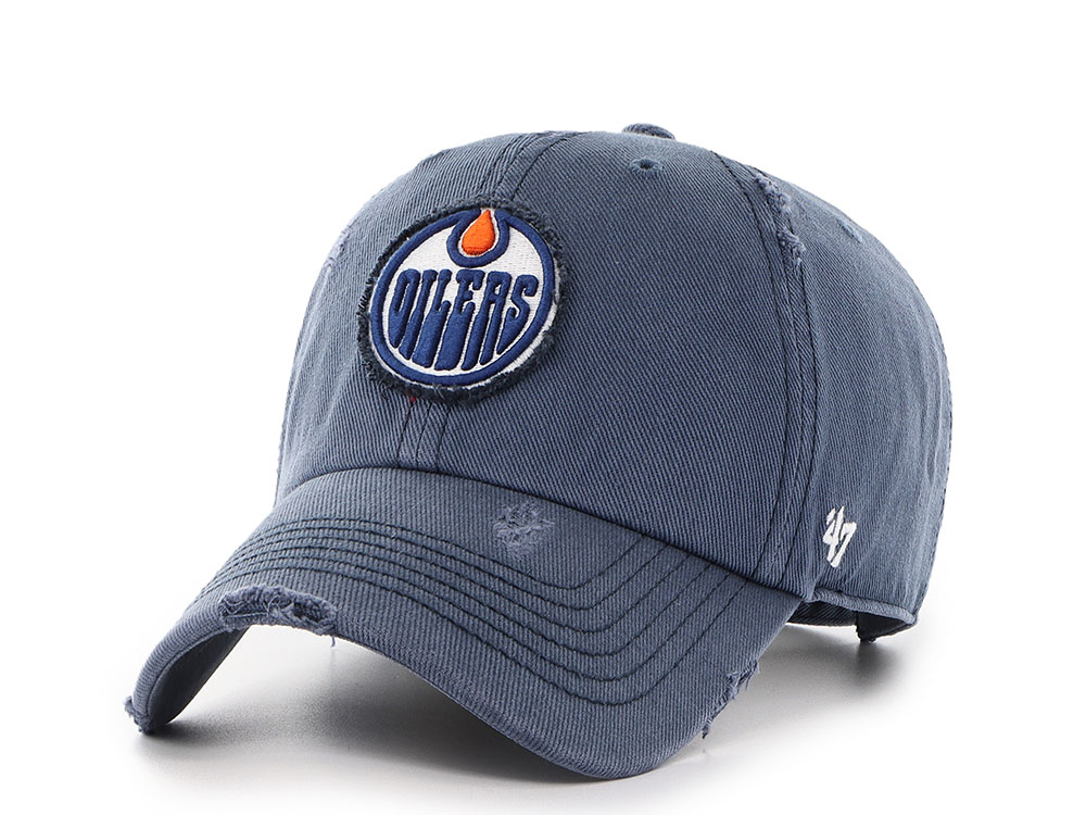47 Brand Edmonton Oilers Weathered Blue Clean Up Strapback Casquette