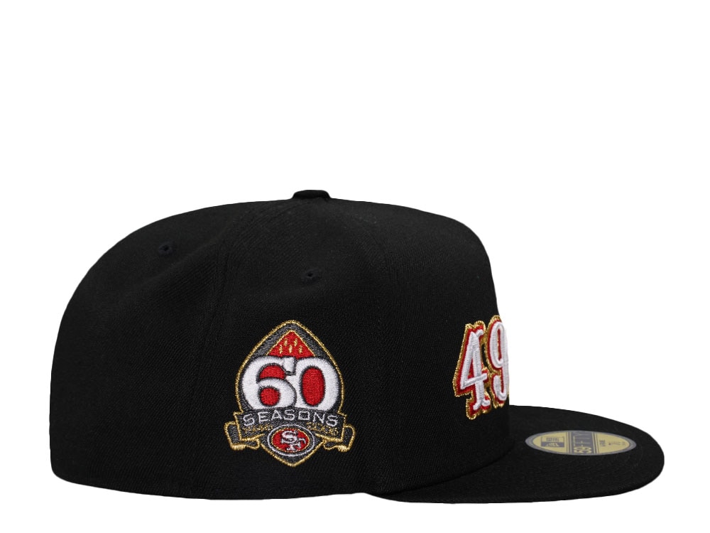 New Era San Francisco 49ers 60 Season Black Throwback Edition 59Fifty A Frame Fitted Casquette