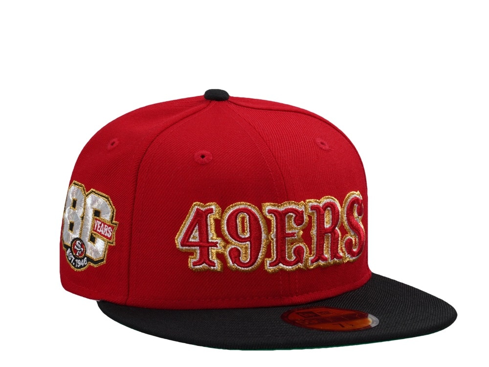 New Era San Francisco 49ers 80th Anniversary Wool Scarlet Two Tone Throwback Edition 59Fifty Fitted Casquette