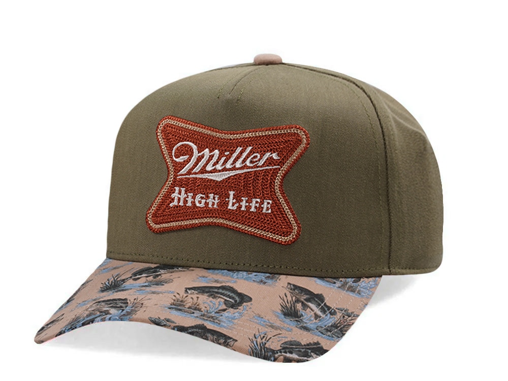 American Needle Miller High Life Buckhorn Army Green Two Tone Edition Snapback Casquette