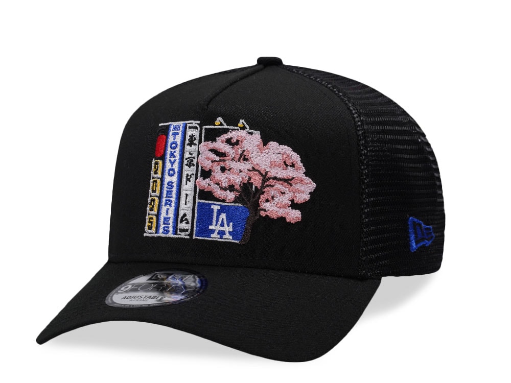 New Era Los Angeles Dodgers Tokyo Series 2025 Black Prime Edition 9Forty A Frame Trucker Snapback Casquette