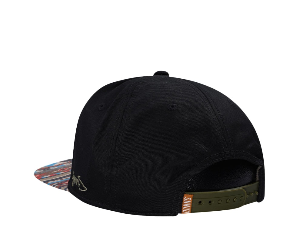 Djinns Aztec Black 6 Panel Snapback Casquette