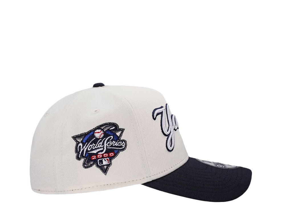 New Era New York Yankees World Series 2000 Chrome Two Tone Script Edition 9Forty A Frame Snapback Casquette