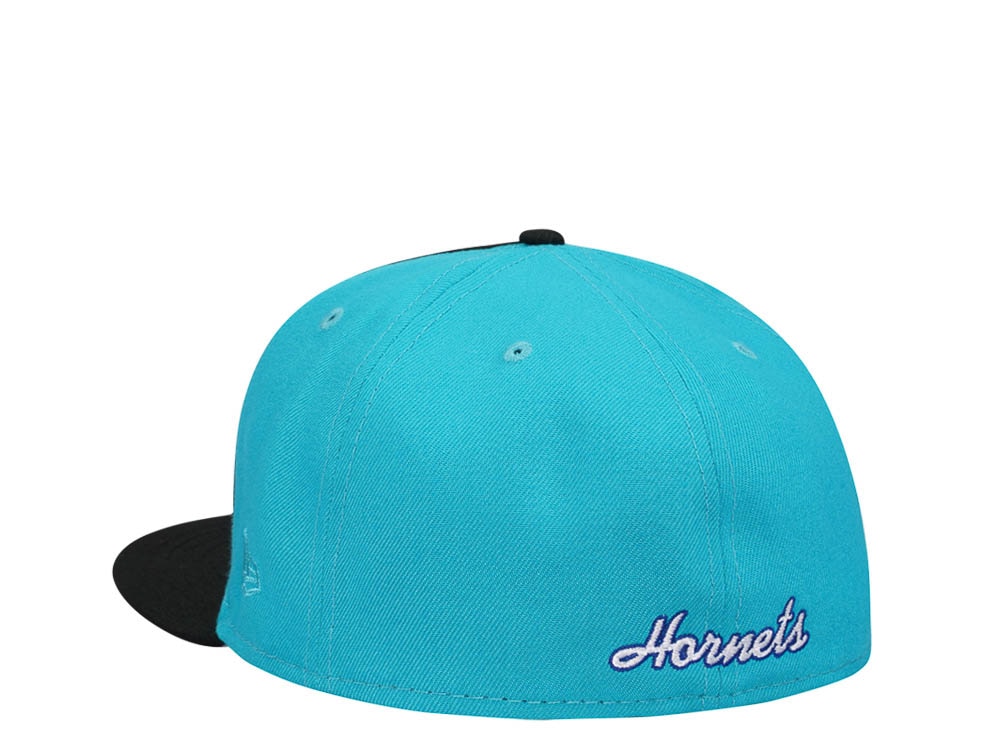 New Era Charlotte Hornets Chrome Black Teal Two Tone Edition 59Fifty Fitted Casquette