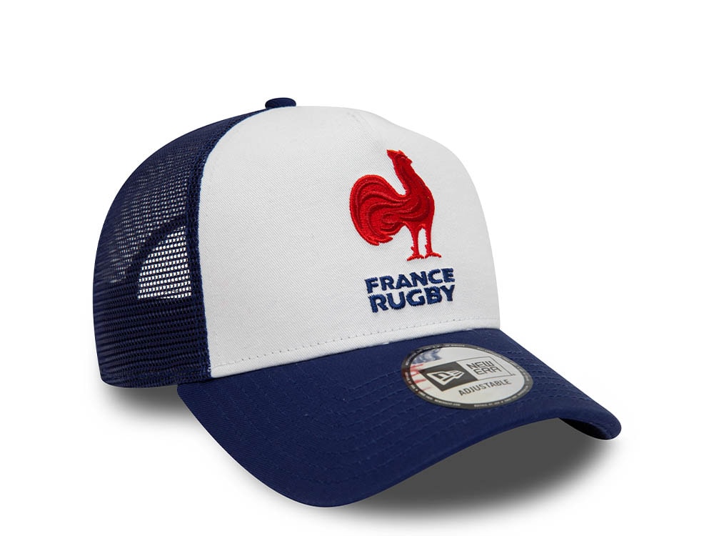 New Era France Rugby Blue White Essential A Frame Trucker Snapback Casquette