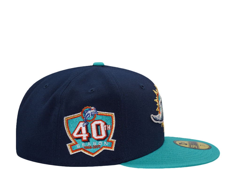 New Era Miami Dolphins 40th Anniversary Navy Two Tone Edition 59Fifty Fitted Casquette
