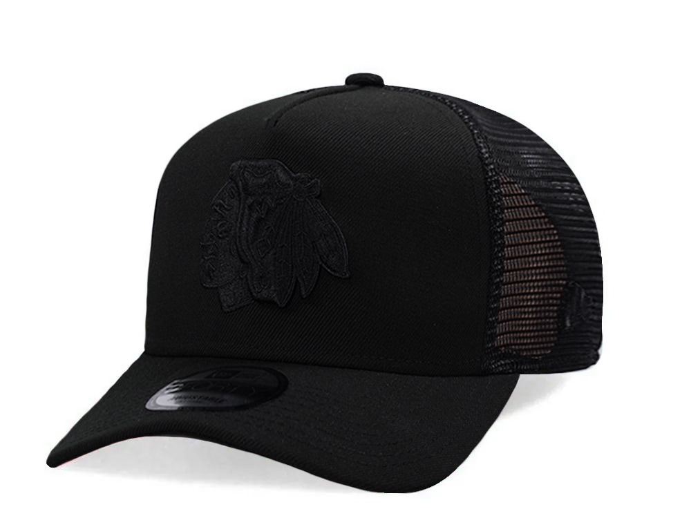 New Era Chicago Blackhawks Black Prime Edition 9Forty A Frame Trucker Snapback Casquette