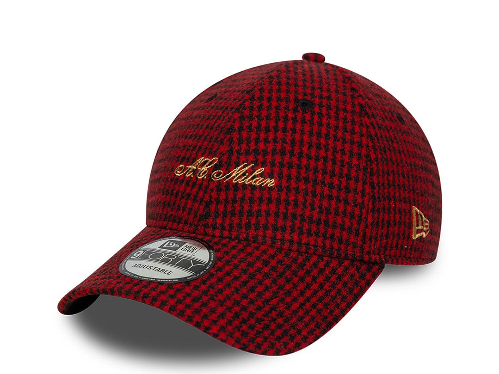 New Era Ac Milan Houndstooth Red Edition 9Forty Adjustable Casquette