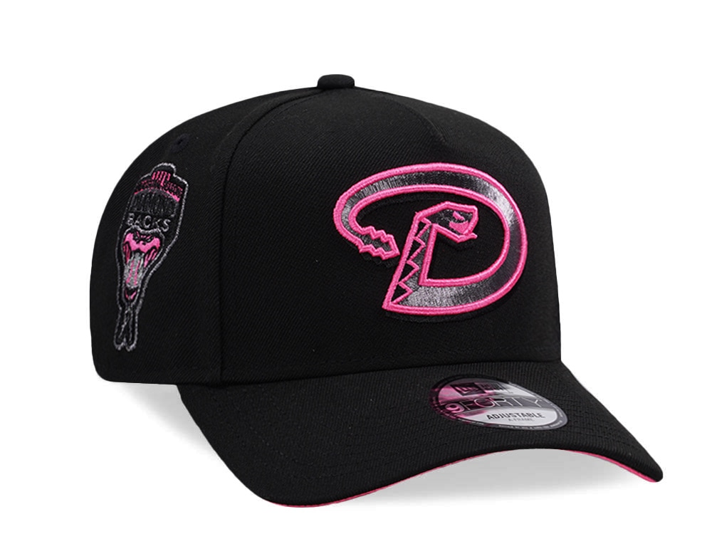 New Era Arizona Diamondbacks Inaugural Season Pink Glow Black Prime Edition 9Forty A Frame Snapback Casquette