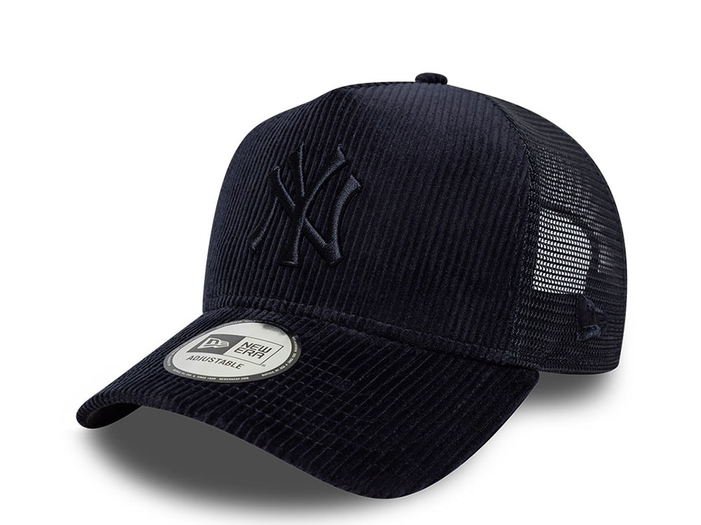 New Era New York Yankees Corduroy Tonal Navy Prime Edition 9Forty A Frame Trucker Snapback Casquette