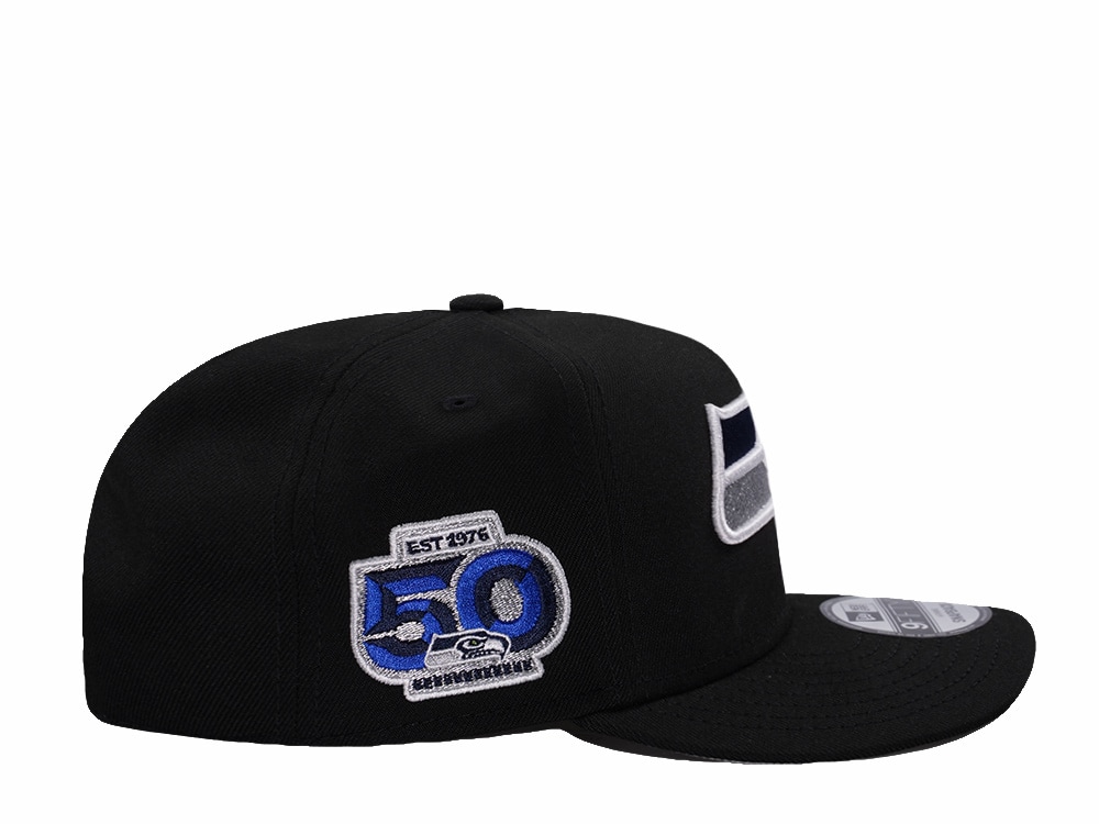 New Era Seattle Seahawks 50th Anniversary Black Prime Edition 9Fifty A Frame Snapback Casquette