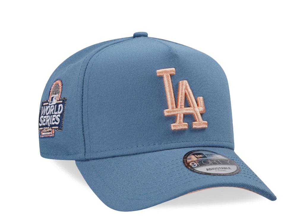 New Era Los Angeles Dodgers World Series 2024 Indigo Peach Edition 9Forty A Frame Snapback Casquette