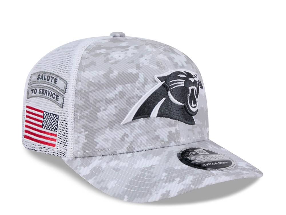 New Era Carolina Panthers Digi Camo Salute to Service 2024 Trucker 9Seventy Snapback Casquette