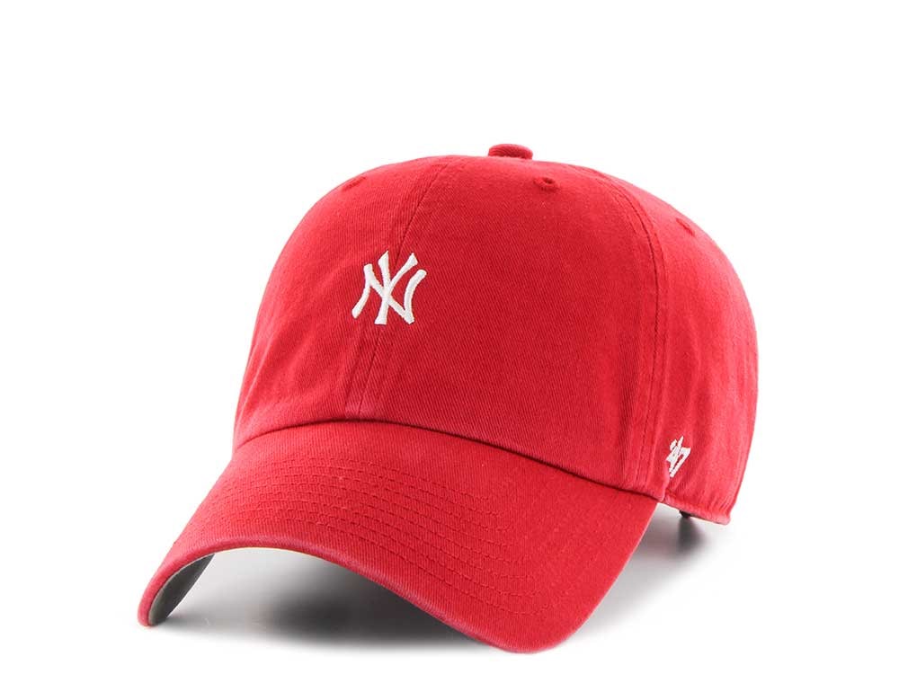 47Brand New York Yankees Red Base Runner Clean up Strapback Casquette