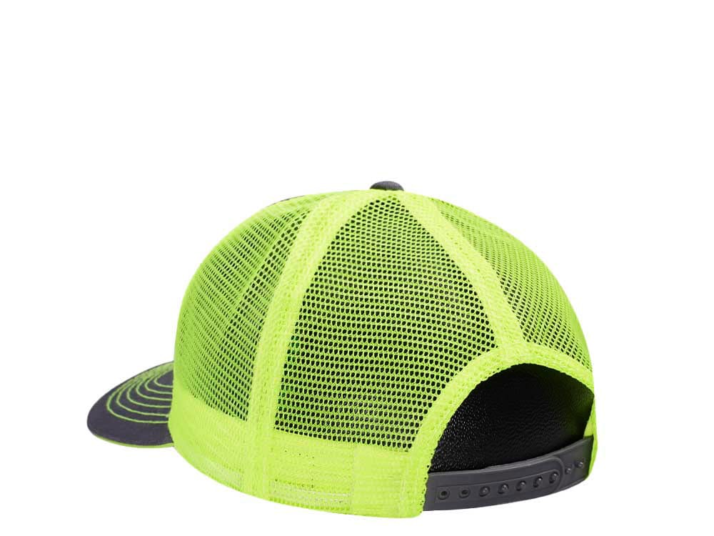 John Deere Twill High Mesh Logo Black Yellow Trucker Snapback Casquette