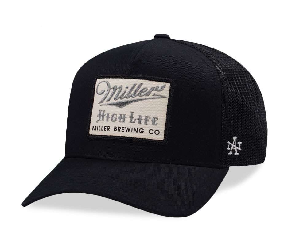 American Needle Miller High Life Black Valin Edition Trucker Snapback Casquette