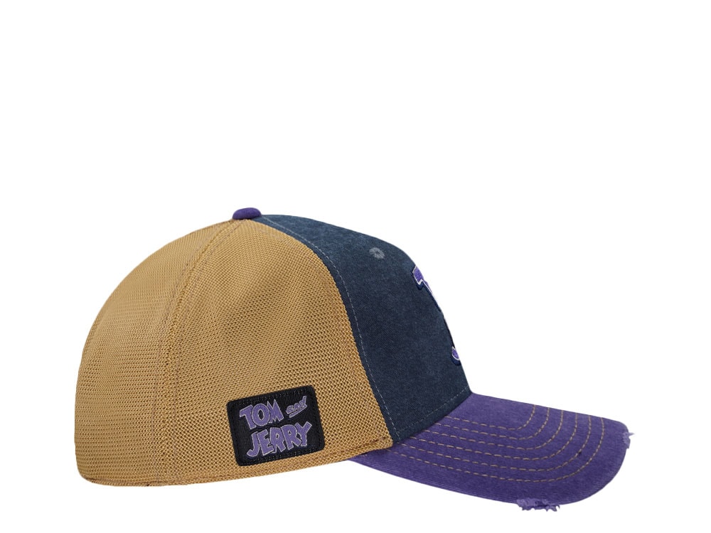 Capslab Tom and Jerry Distressed Navy Trucker Snapback Casquette