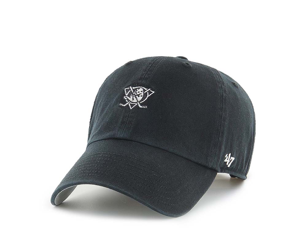 47Brand Anaheim Ducks Black Base Runner Clean up Strapback Casquette