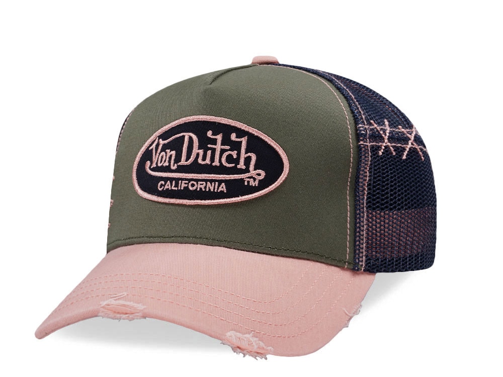 Von Dutch Oval Patch Pink Highlight Edition Trucker Snapback Casquette
