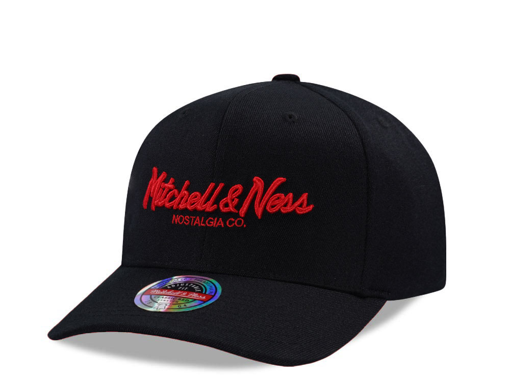 Mitchell & Ness Olive Pinscript Classic Red Stretch Snapback Casquette