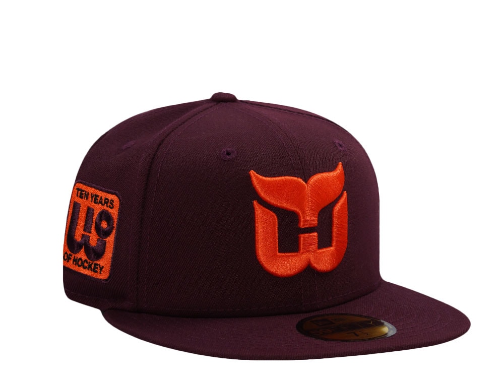 New Era Hartford Whalers 10th Anniversary Maroon Prime Edition 59Fifty Fitted Casquette