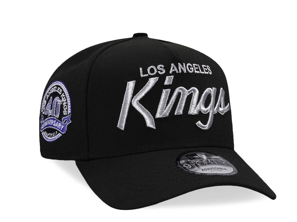 New Era Los Angeles Kings 40th Anniversary Black Silver Edition 9Forty A Frame Snapback Casquette