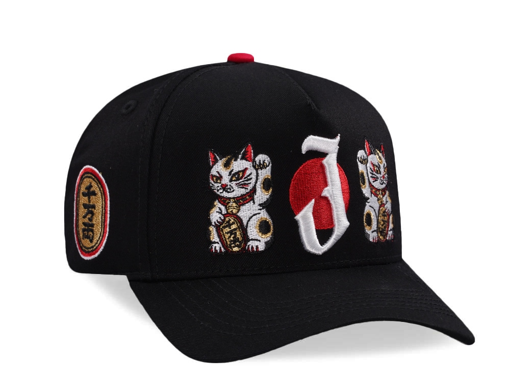 Parallel Union Japan Lucky Cat Red Sun Black Prime Edition Snapback Casquette