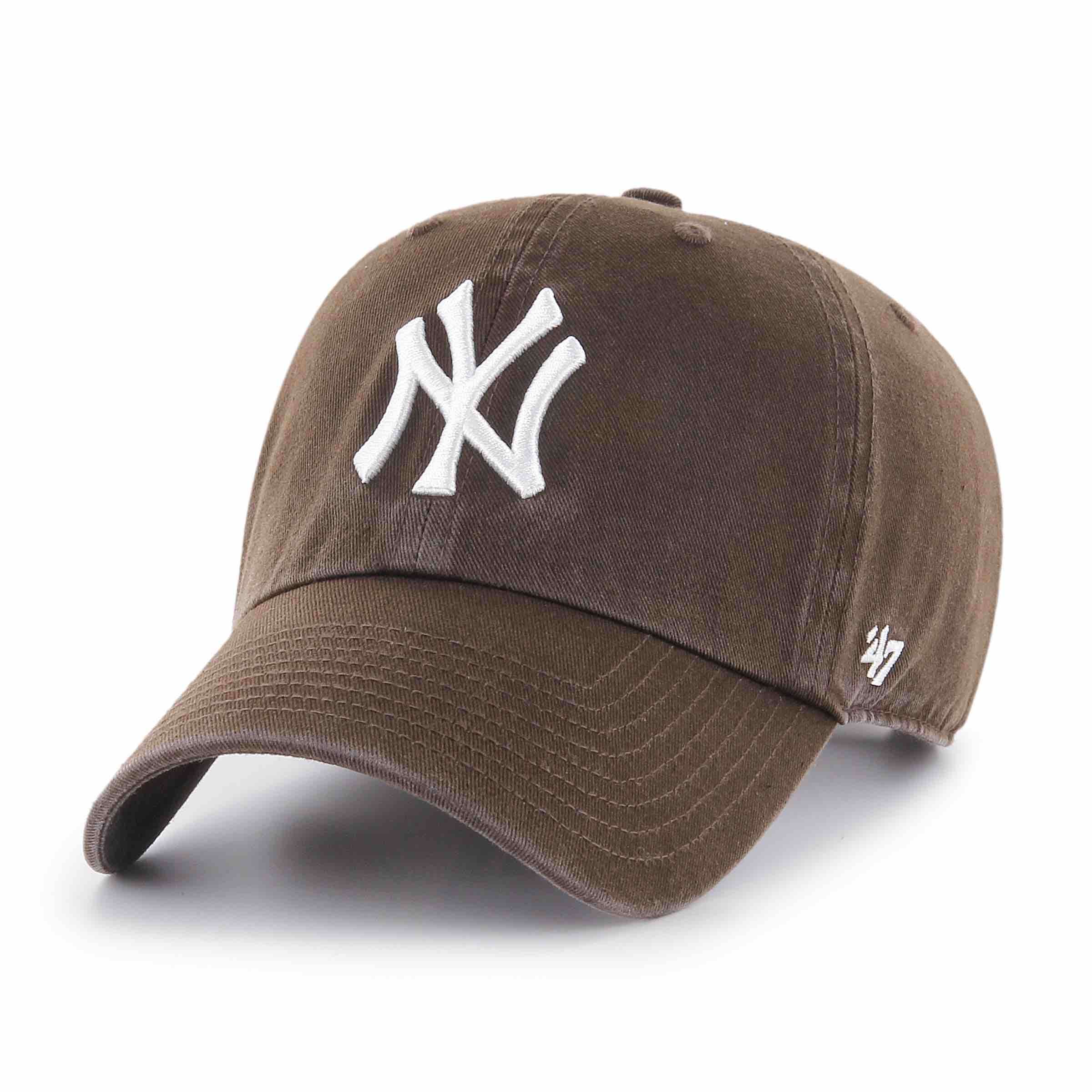 47brand New York Yankees Brown Curved Clean Up Strapback Casquette