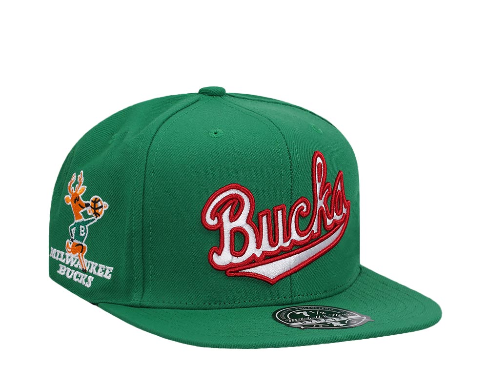 Mitchell & Ness Milwaukee Bucks Logo History Hardwood Classic Dynasty Fitted Casquette