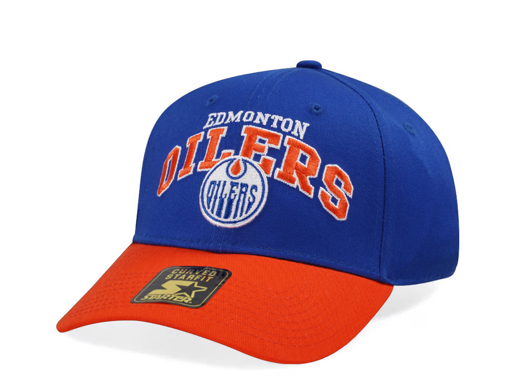 Starter Edmonton Oilers Crowd Pleaser Edition Blue Curved Snapback Casquette