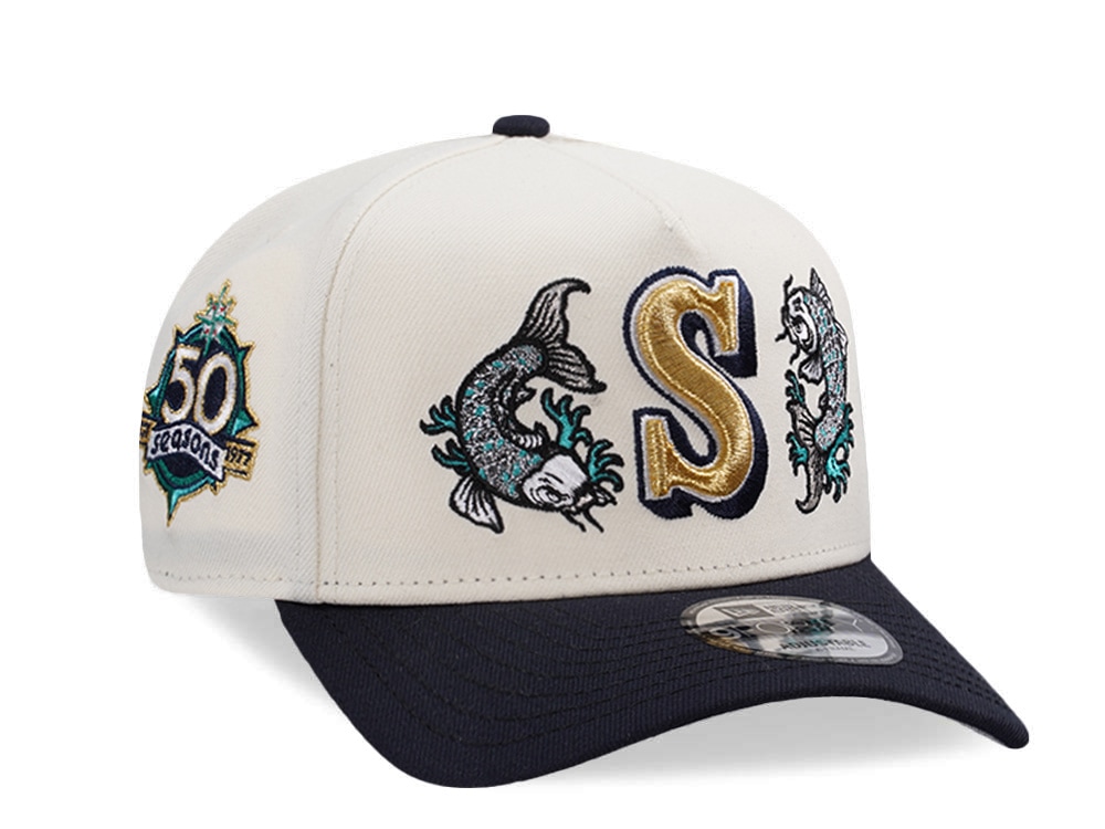 New Era Seattle Mariners 50th Anniversary Koi Chrome Two Tone Edition 9Forty A Frame Snapback Casquette